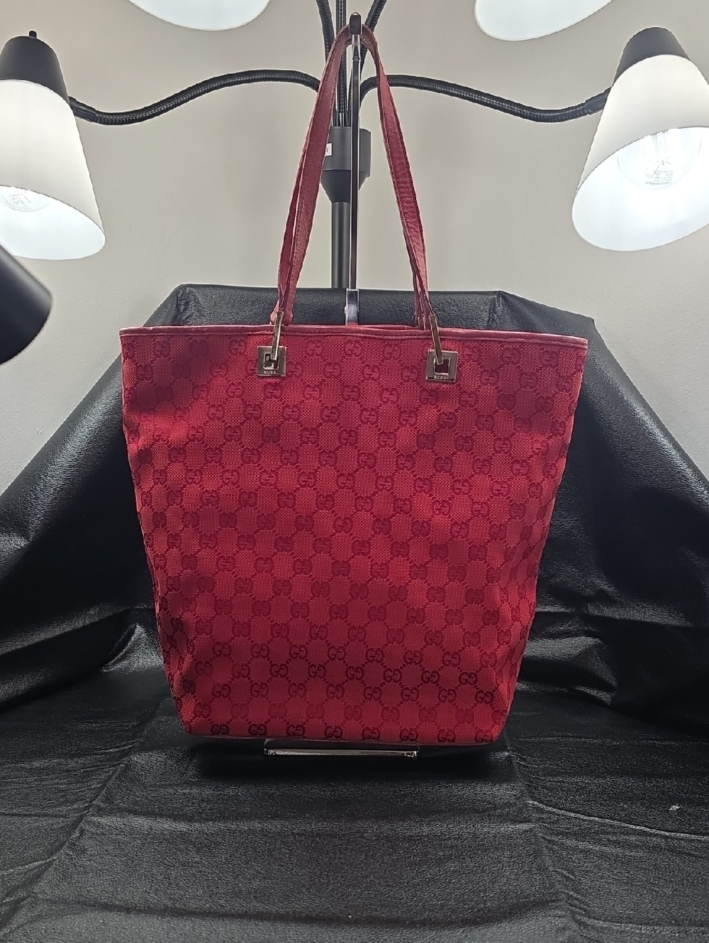 Gucci Red GG Monogram Tote